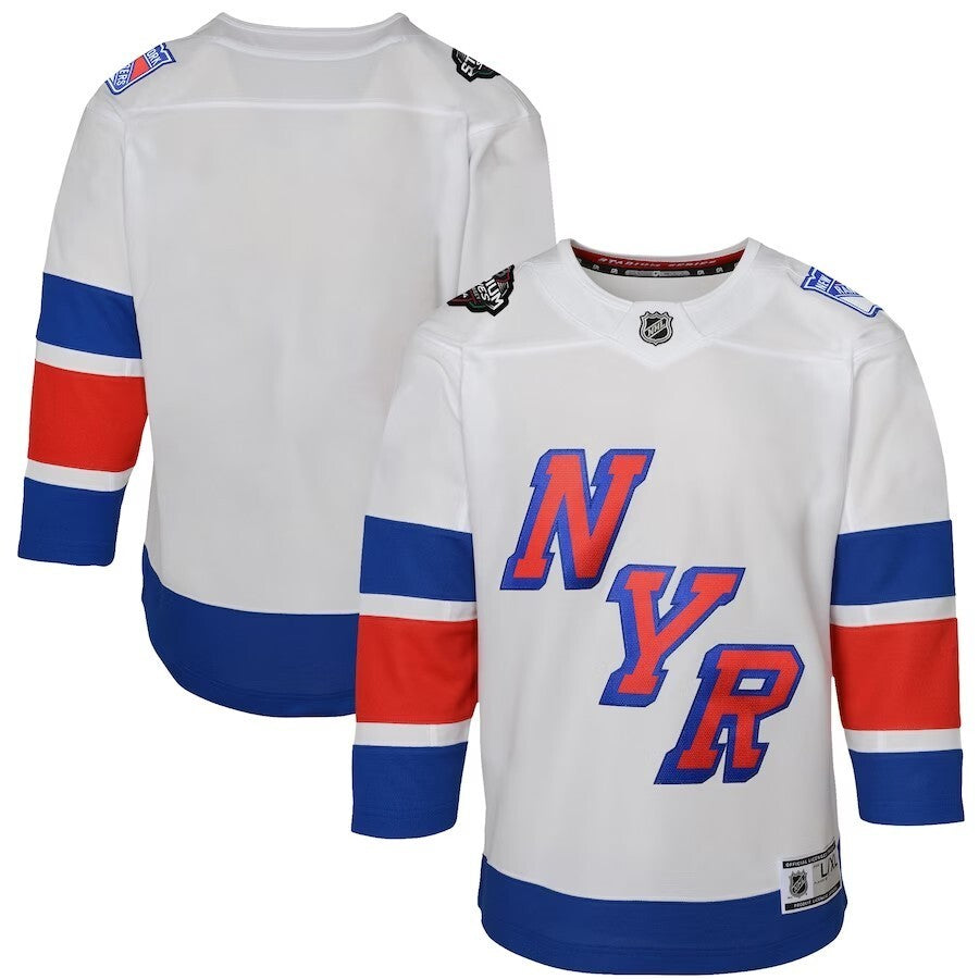 Youth New York Rangers 2024 NHL Stadium Series Premier Jersey – White Style 2