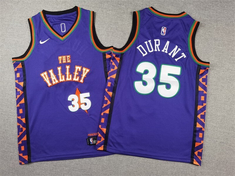 Youth Phoenix Suns#35 Kevin Durant Youth 25 Suns 35 # Durant Purple City Edition Style 1