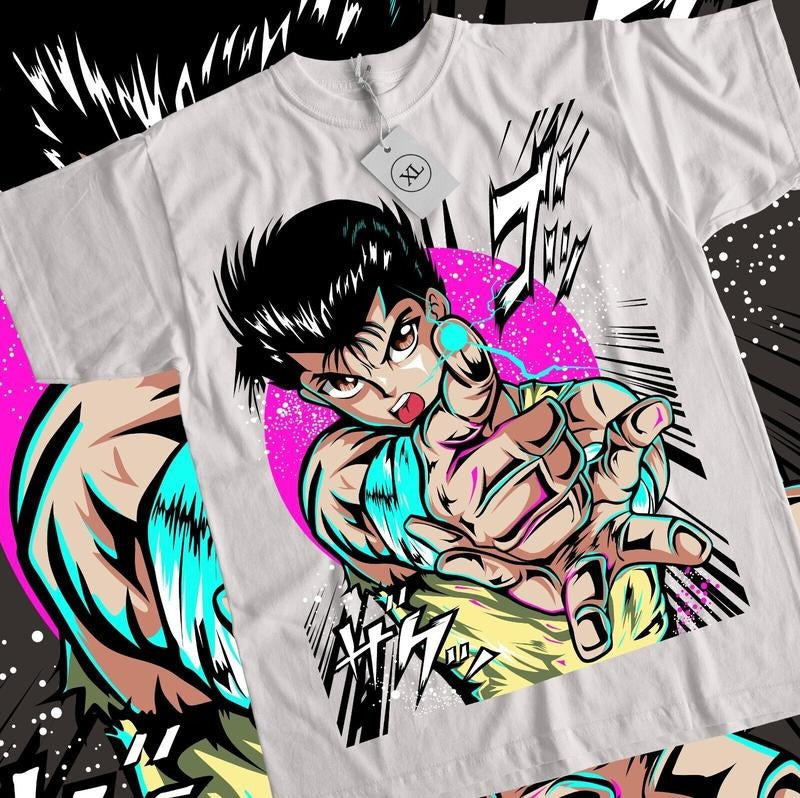 Yusuke Urameshi T-Shirt S-4XL Yu Yu Hakusho Youko Kurama Genkai Anime Shirt Tshirt S-4XL