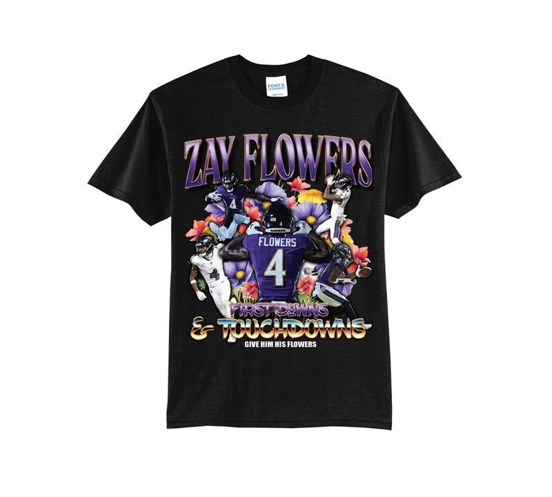 Zay Flowers Rapper Tee Hoodie, Sweatshirt | InkThreadWorks.com