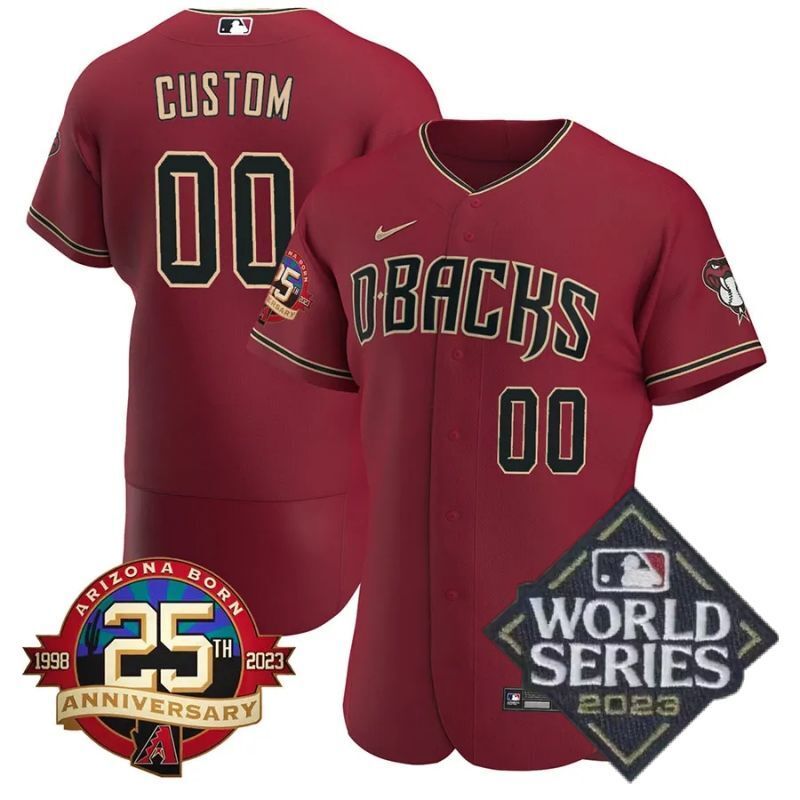 arizona diamondbacks custom flex base jersey red