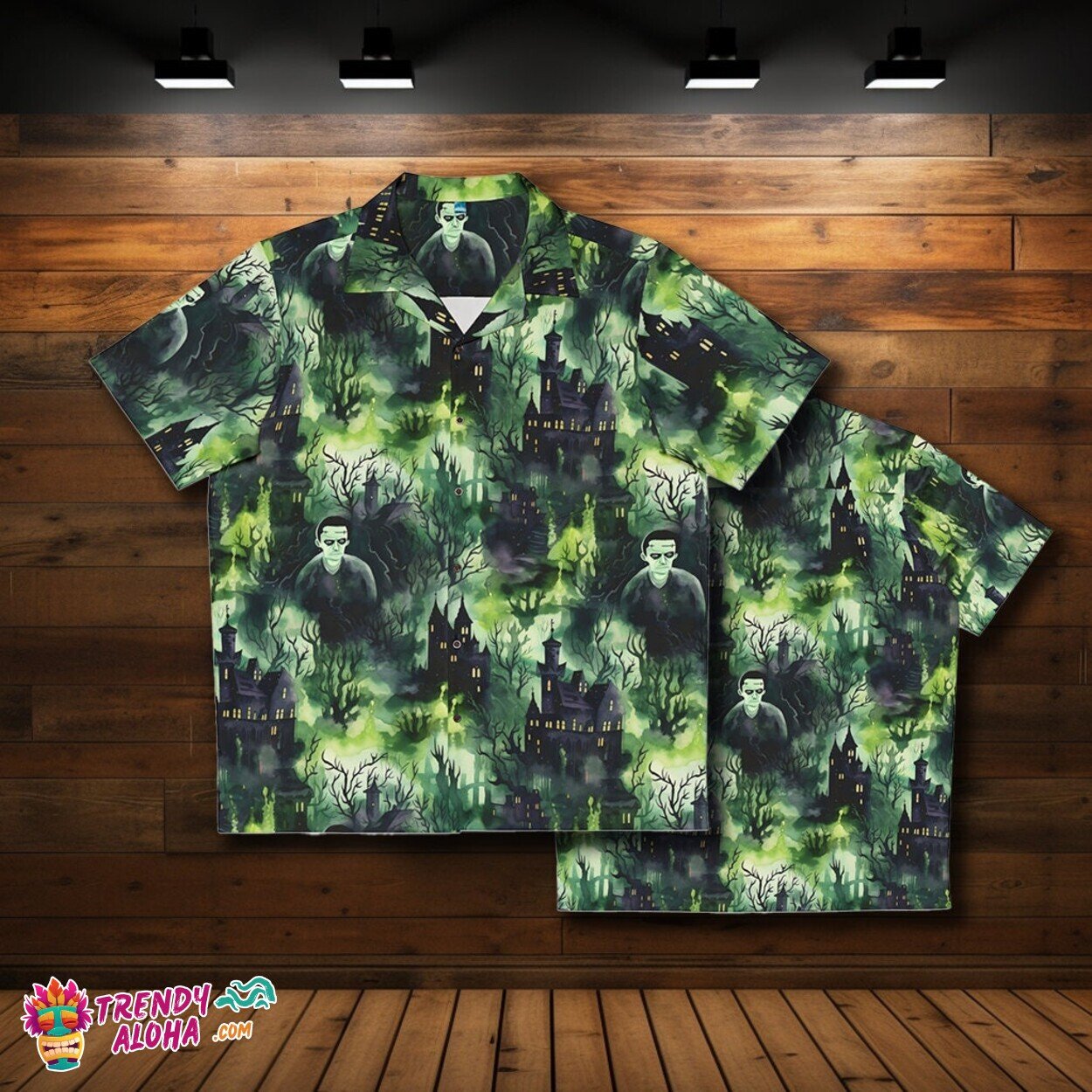 Artistic Flair Frankenstein's Nightmare Men's Horror Aloha Shirt