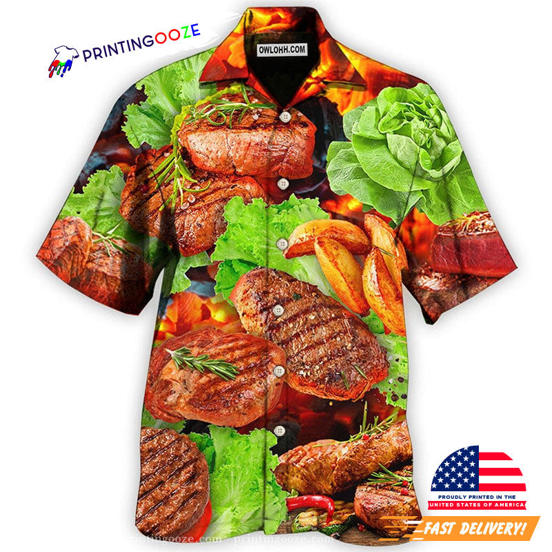BBQ Salad Beefsteak Hawaiian Shirt