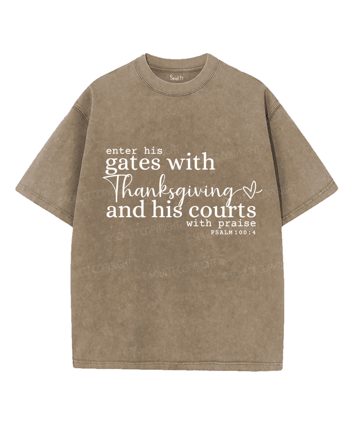 Enter His Gates Unisex Washed Christian T-shirt