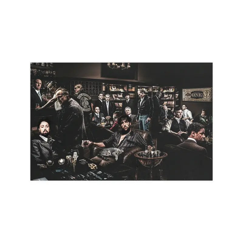 $boy x Godfather Gangster Party Money Power Luxury Art Poster, Painting House, Ruby Da Cherry And Scrim Print, G59 Greyday Gift For Fans