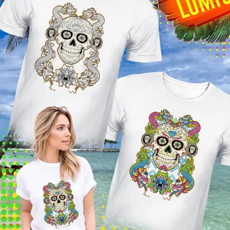 calavera quezacolth T-shirt Cotton White Hoodie, Sweatshirt | InkThreadWorks.com