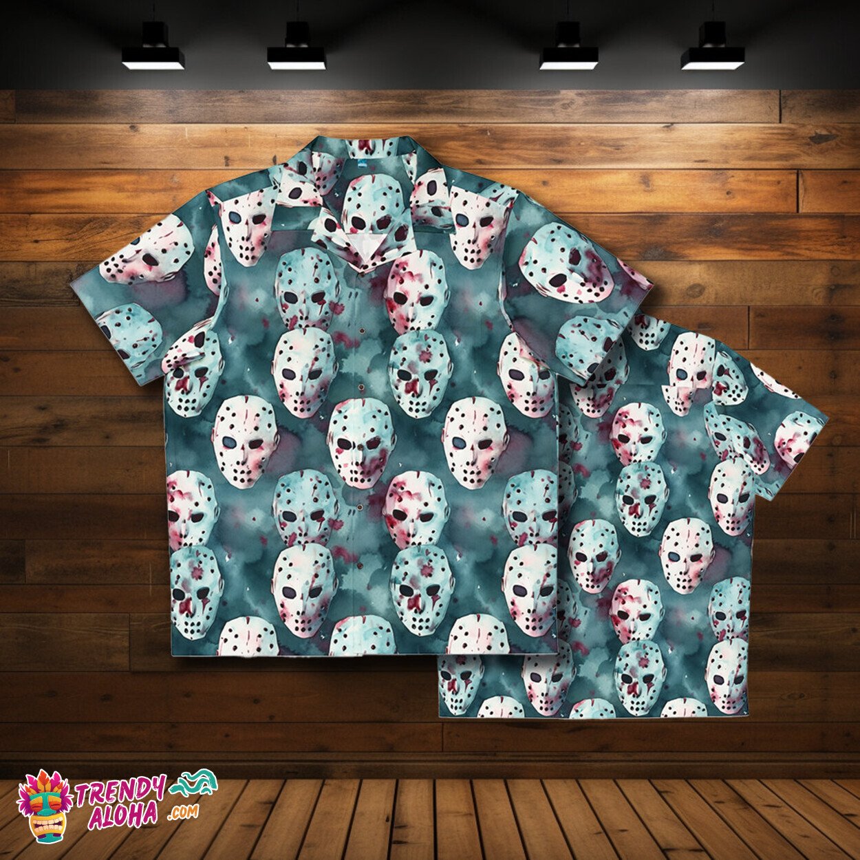 Camp Crystal Lake Jason Voorhees Horror Hawaiian Men's Shirt