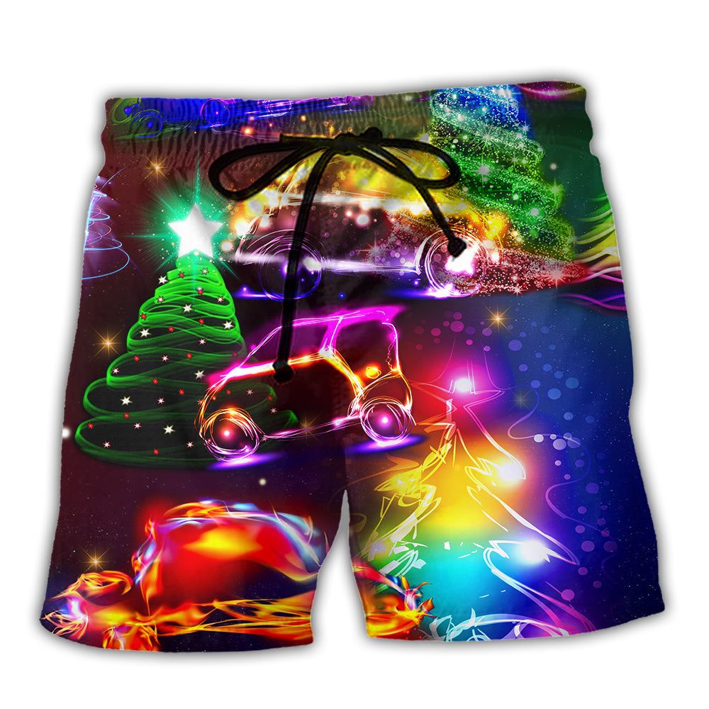 Car Christmas Merry Everything Happy Always Trendy Aloha Hawaiian Beach Shorts