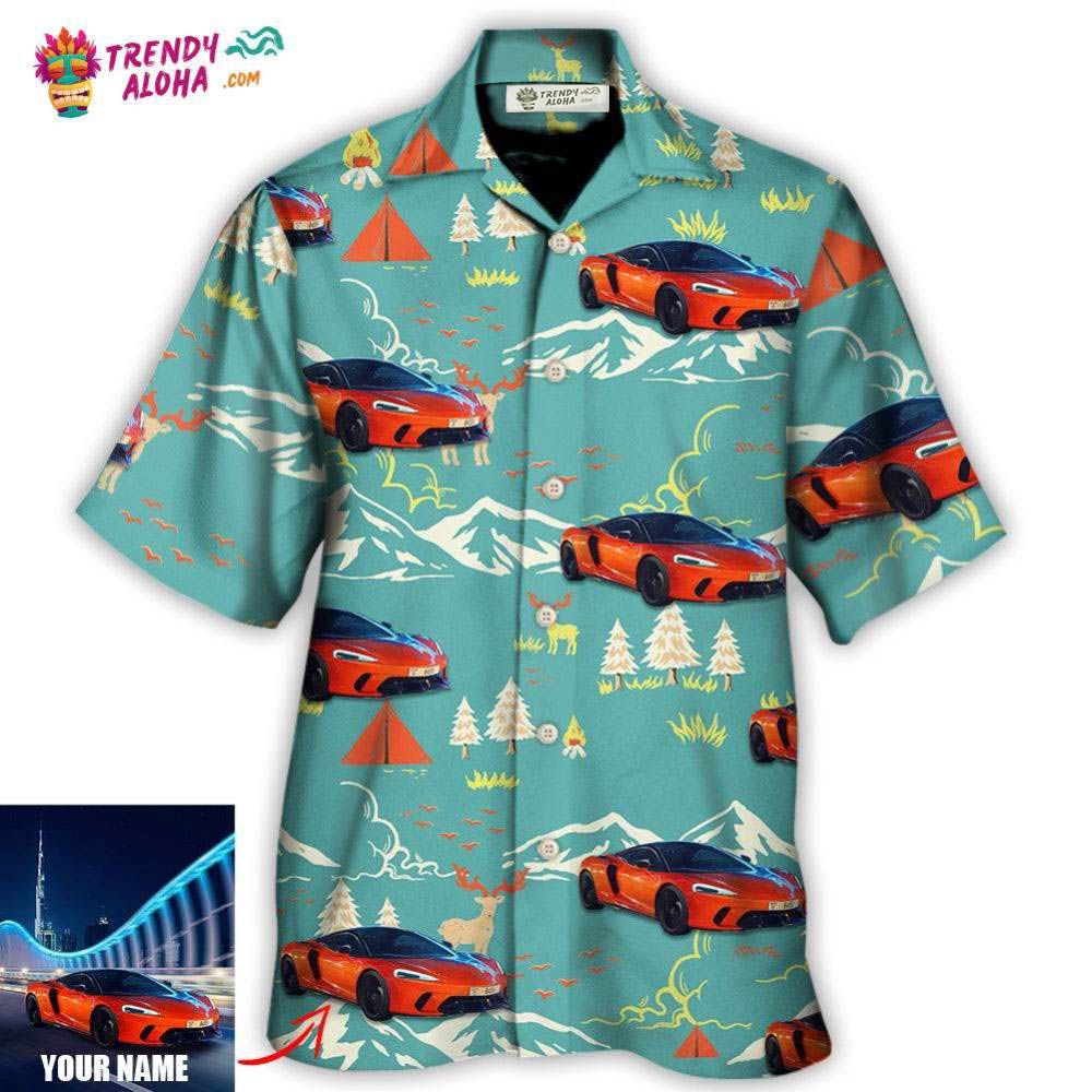 Car Driving On Mountain Custom Photo Hawaiian Shirt - Trendy Aloha