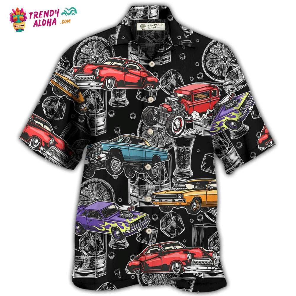Car I Like Muscle Cars And Whiskey Hawaiian Shirt - Trendy Aloha