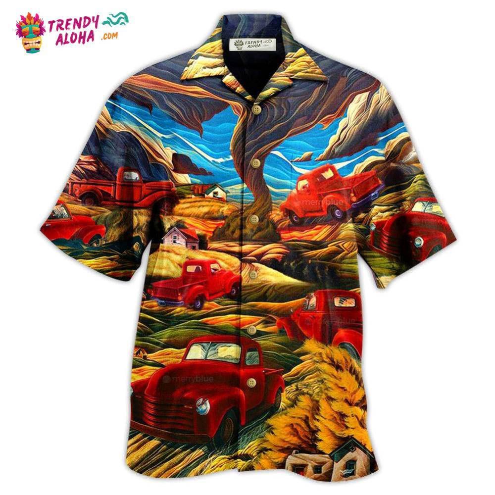 Car Love Red Mountain Hawaiian Shirt - Trendy Aloha