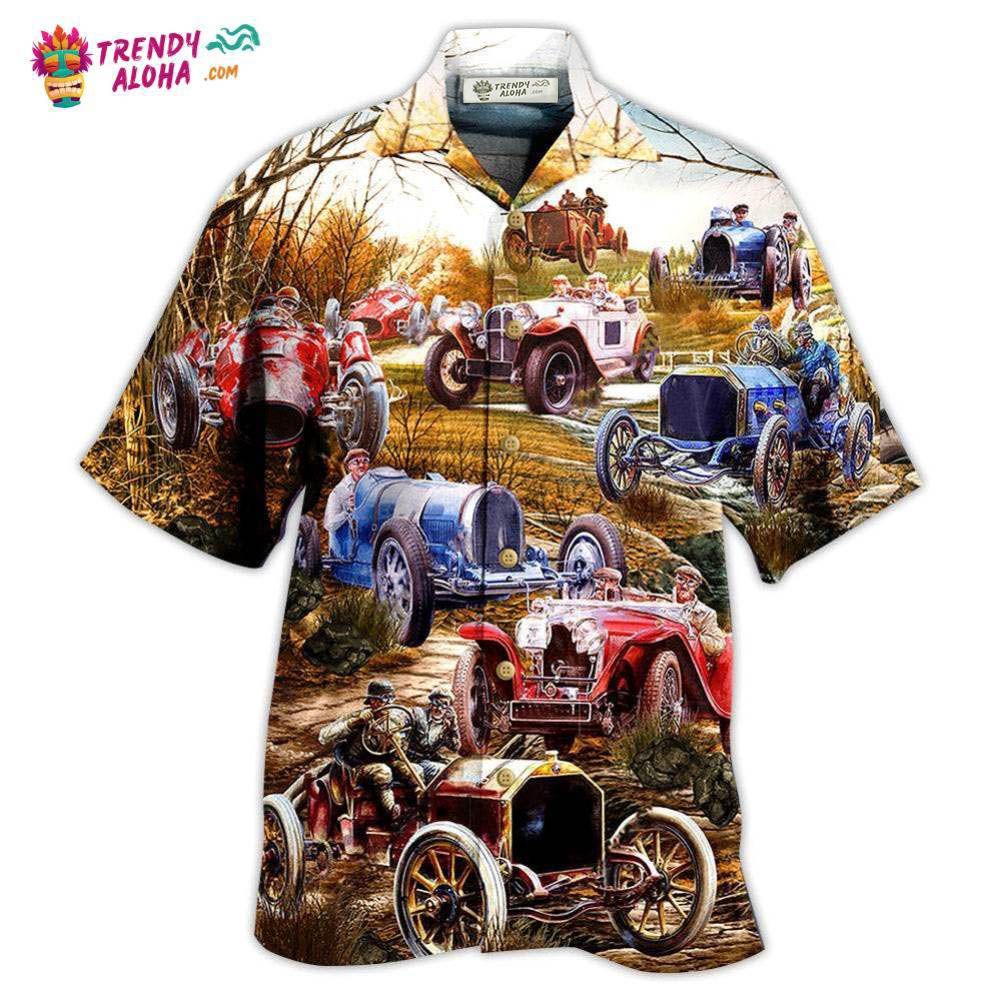 Car Old Vintage Hawaiian Shirt - Trendy Aloha