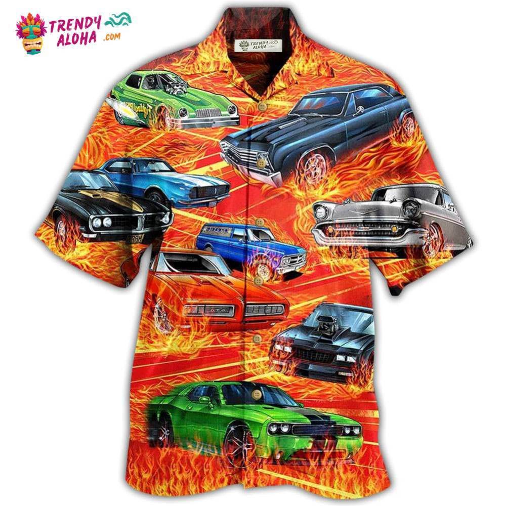 Car On Fire Cool Hawaiian Shirt - Trendy Aloha