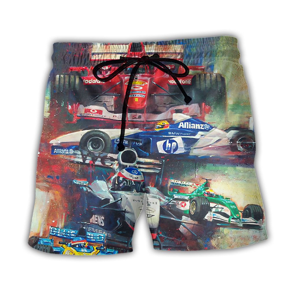 Car Racing Amazing Unstoppable Trendy Aloha Hawaiian Beach Shorts