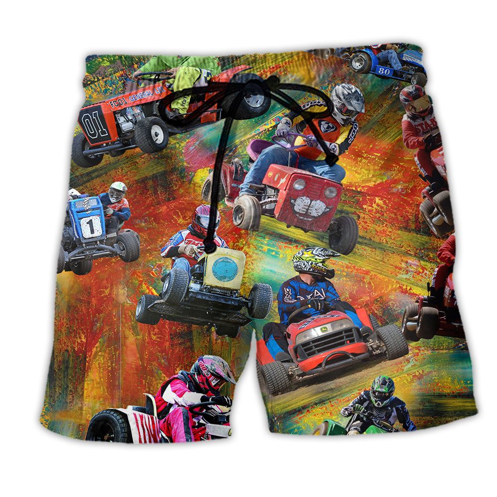 Car Racing Color Cool Trendy Aloha Hawaiian Beach Shorts