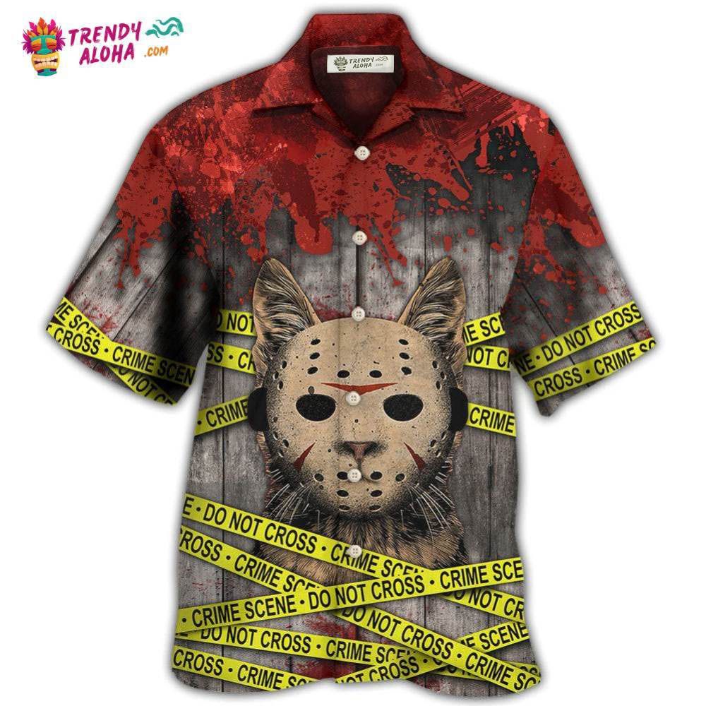 Cat Halloween Horror Cat Hawaiian Shirt - Trendy Aloha