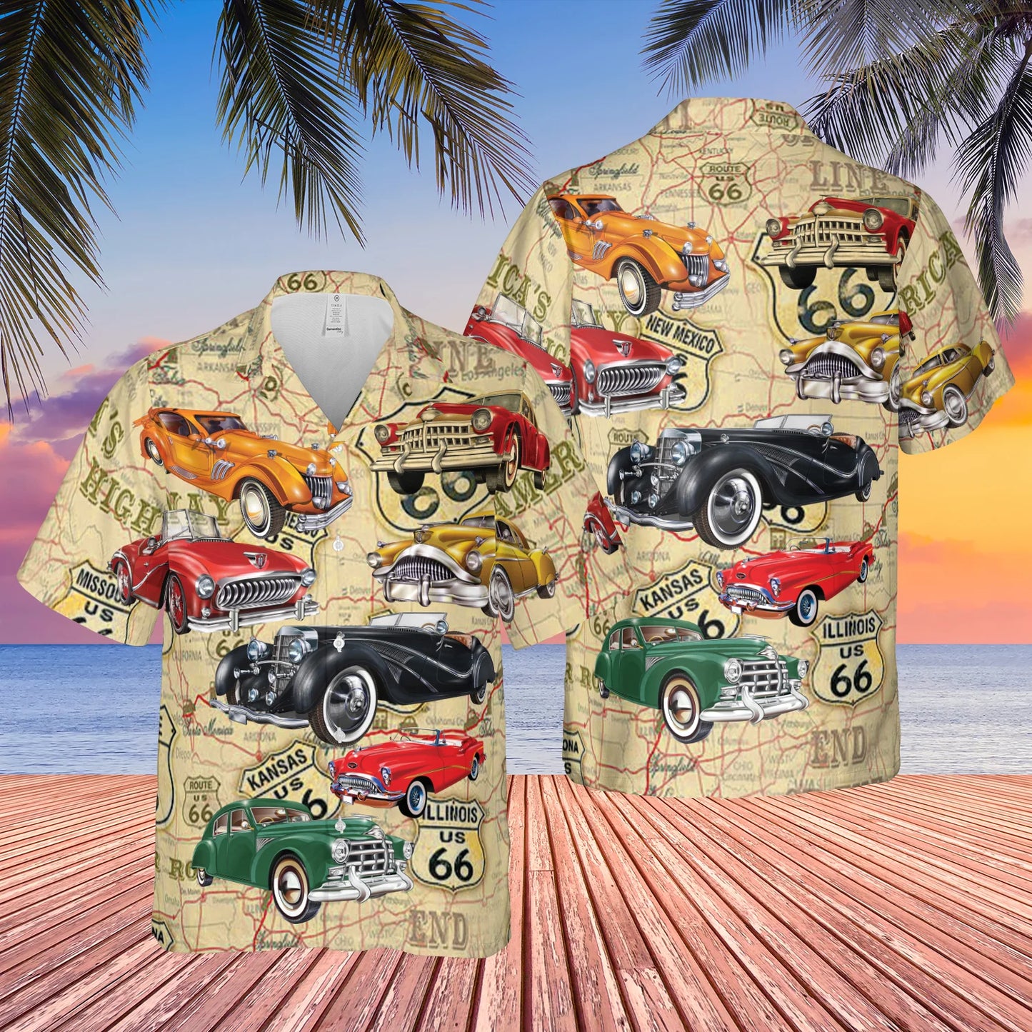 Classic Cars In The City Hawaiian Shirt For Aloha Shirt