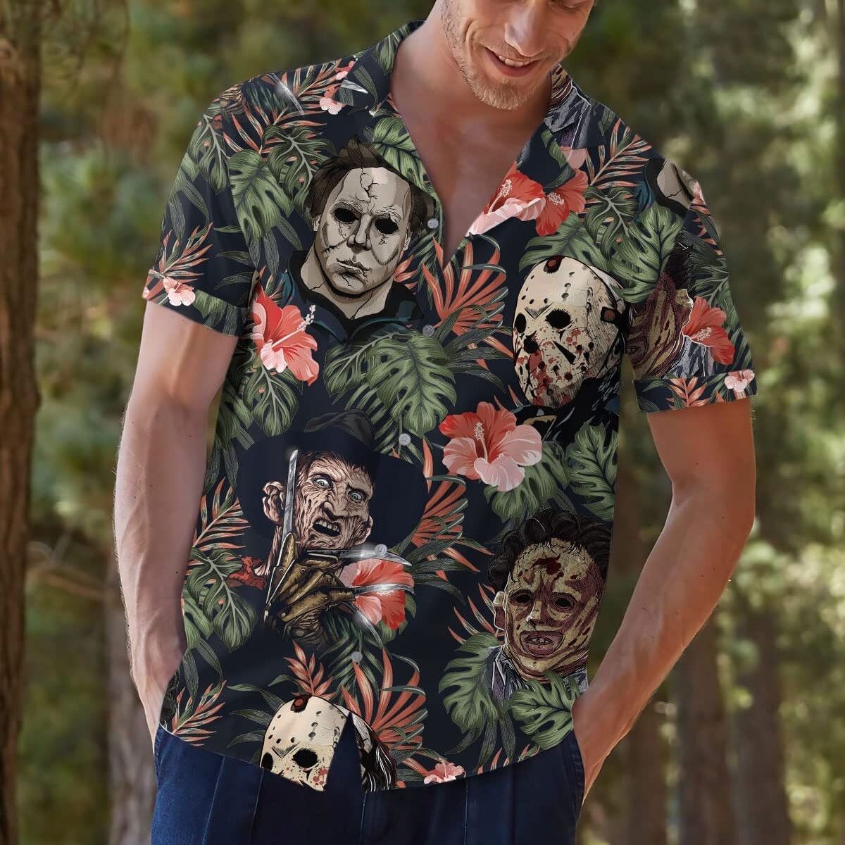 Classic Horror Films Reimagined in A Unique Hawaiian Shirt