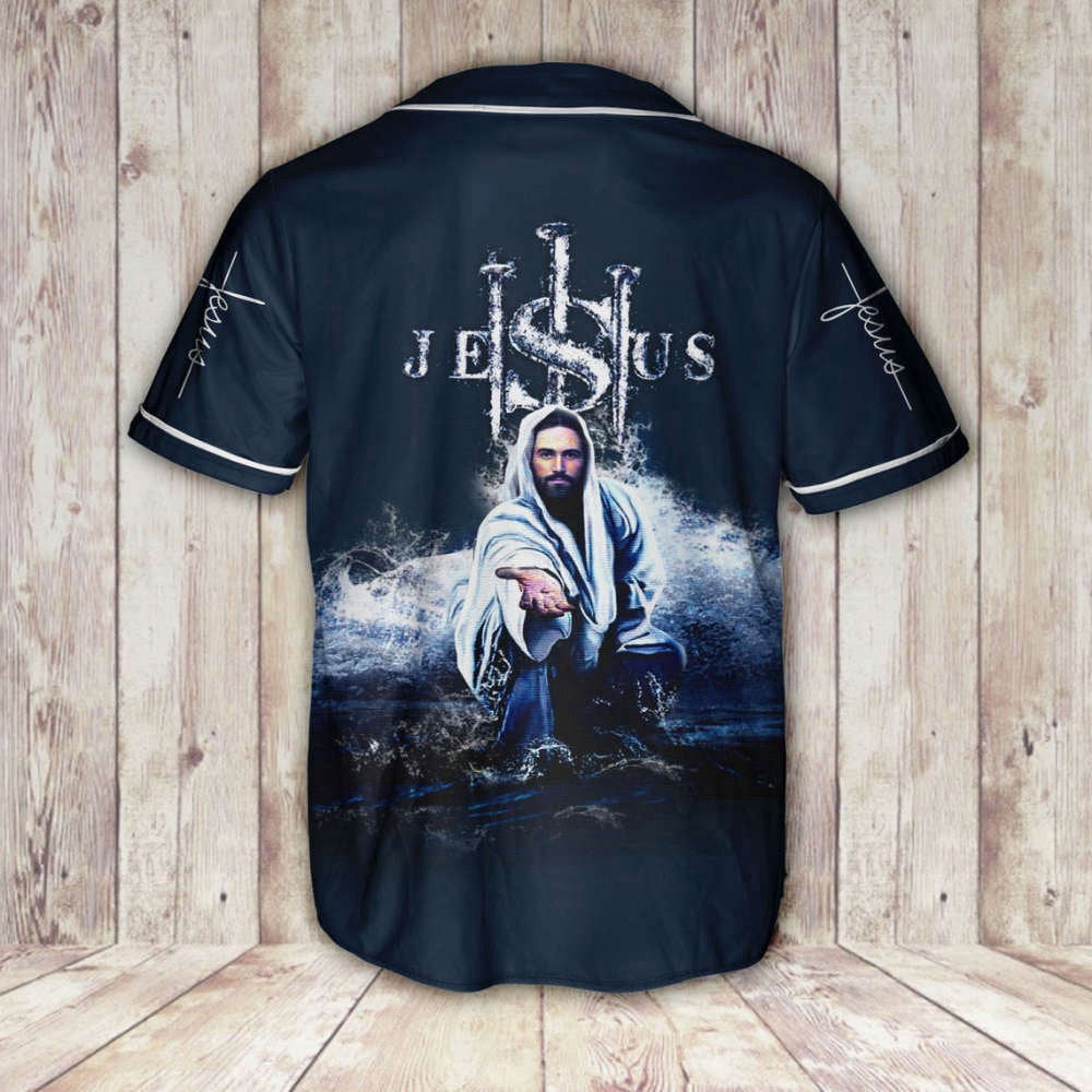 Colorful Jesus Hand Storm Baseball Jersey Adult Unisex S-5XL Full Size