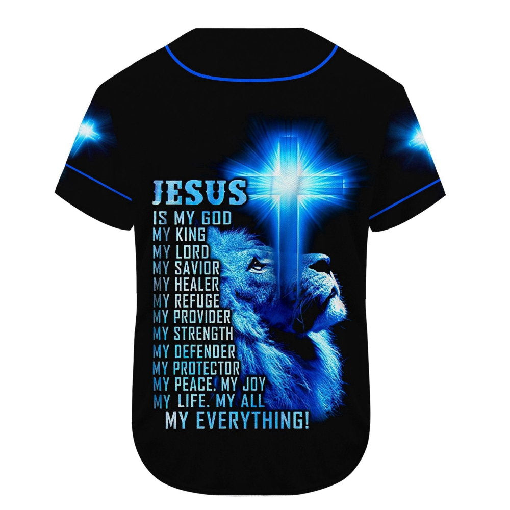 Colorful Jesus Is My Savior Baseball Jersey Adult Unisex S-5XL Full Size