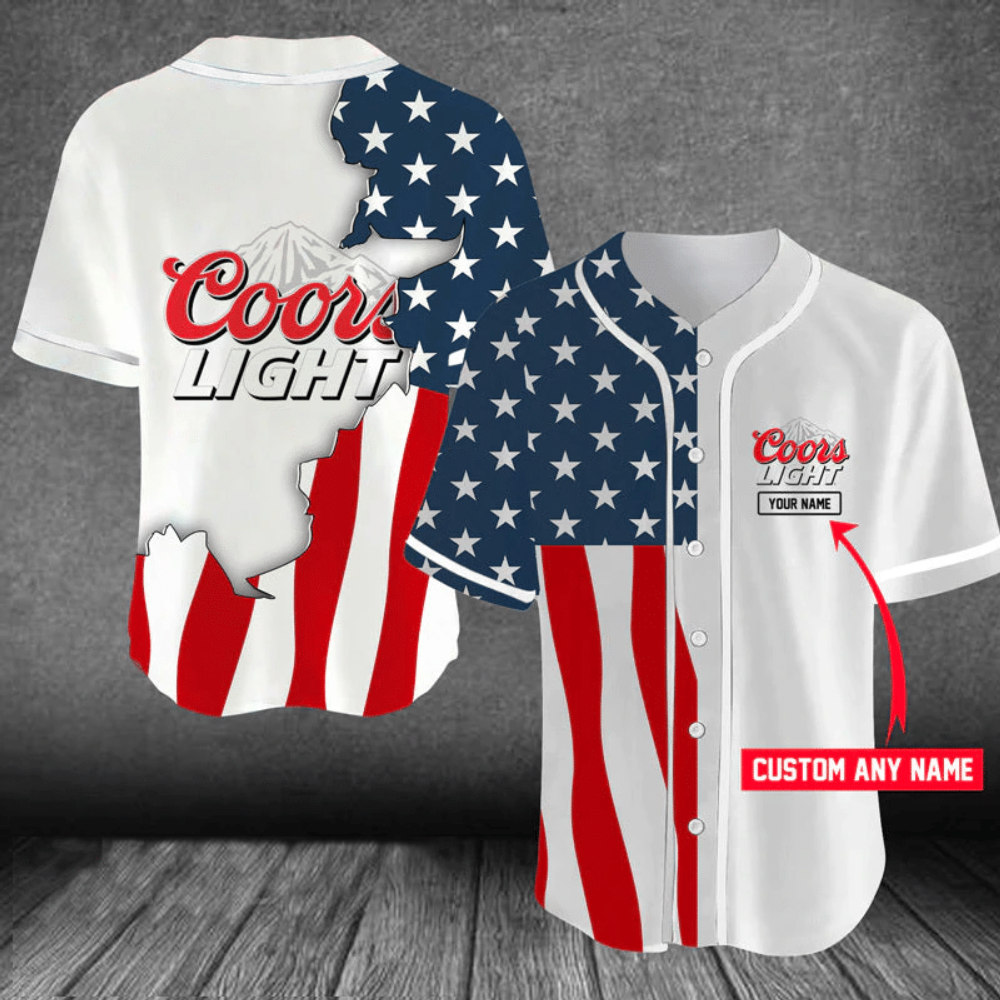 Custom Coors Light American Flag Jersey: Personalized Baseball Apparel - Aopprinter