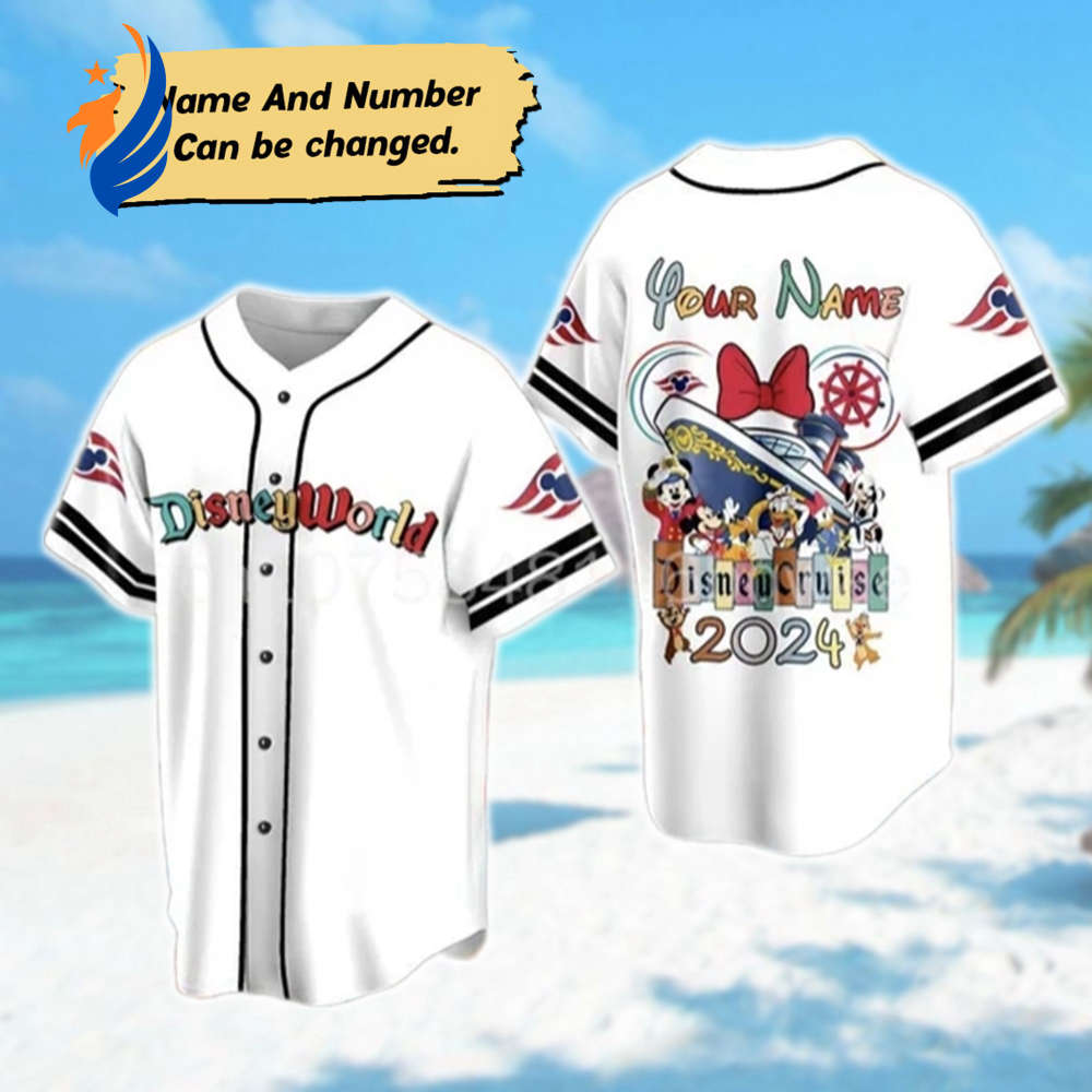 Disney Mickey and Friends Baseball Jersey: Customized Cartoon Team Shirt for Magic Kingdom Family Trip - Bafud