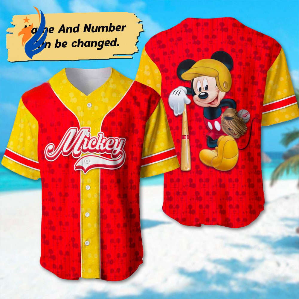 Custom Mickey Mouse Baseball and Basketball Jersey - Perfect Magic Kingdom Trip Shirt and Birthday Gift for Sport Lover Kids - Bafud