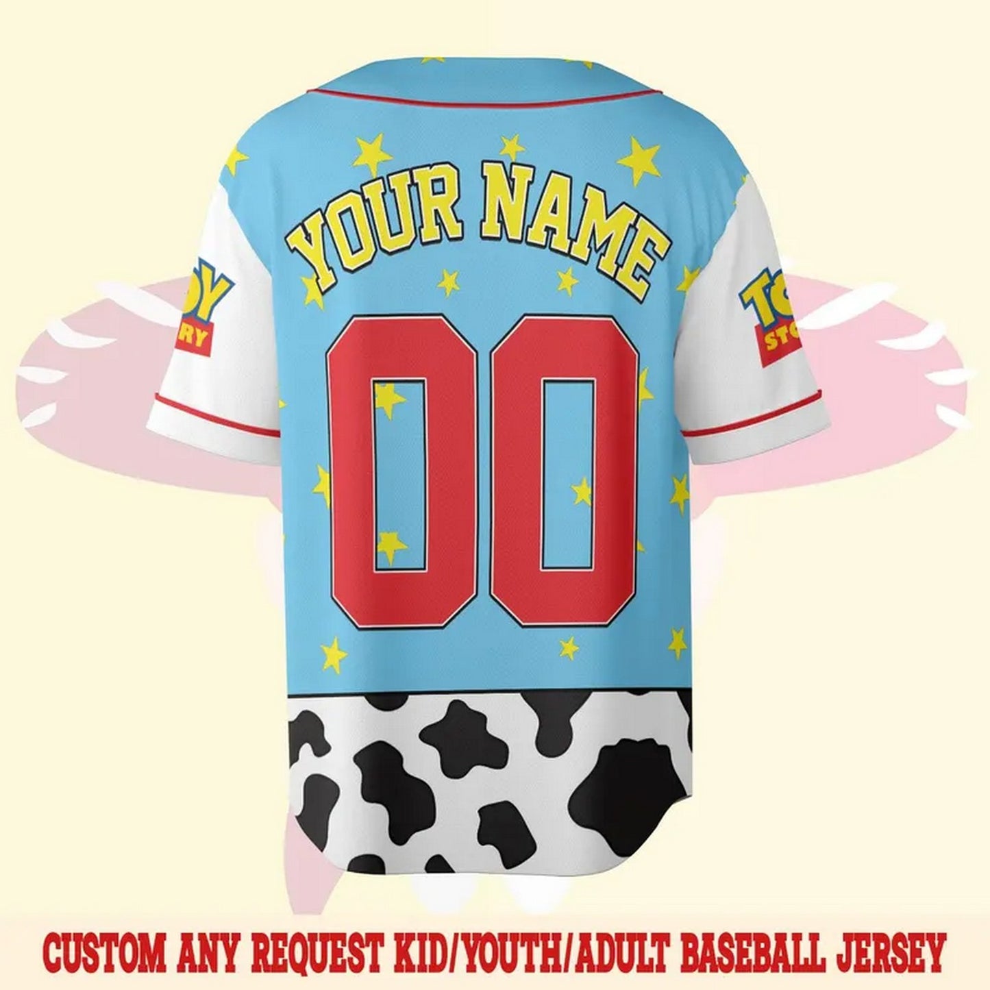 Custom Name And Number Disney Toy Story Jessie Baseball Jersey