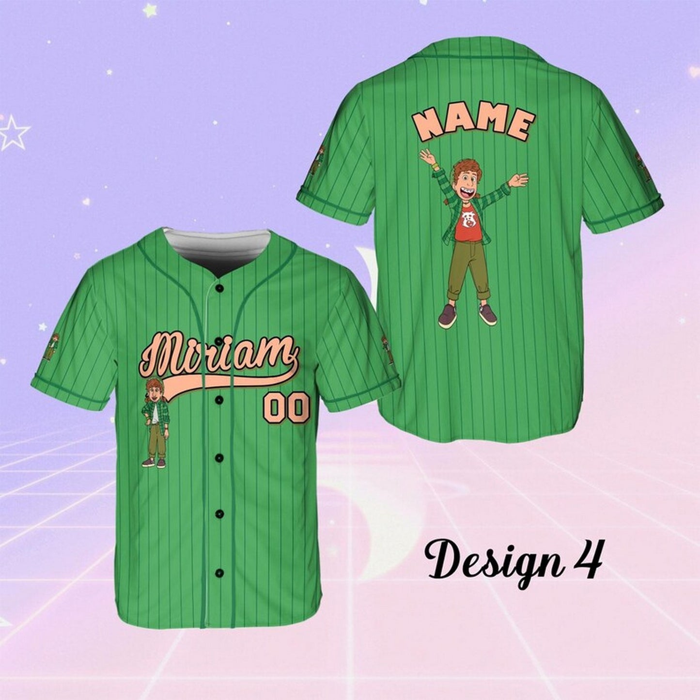 Custom Name And Number Disney Turning Red Movie Miriam Green Baseball Jersey