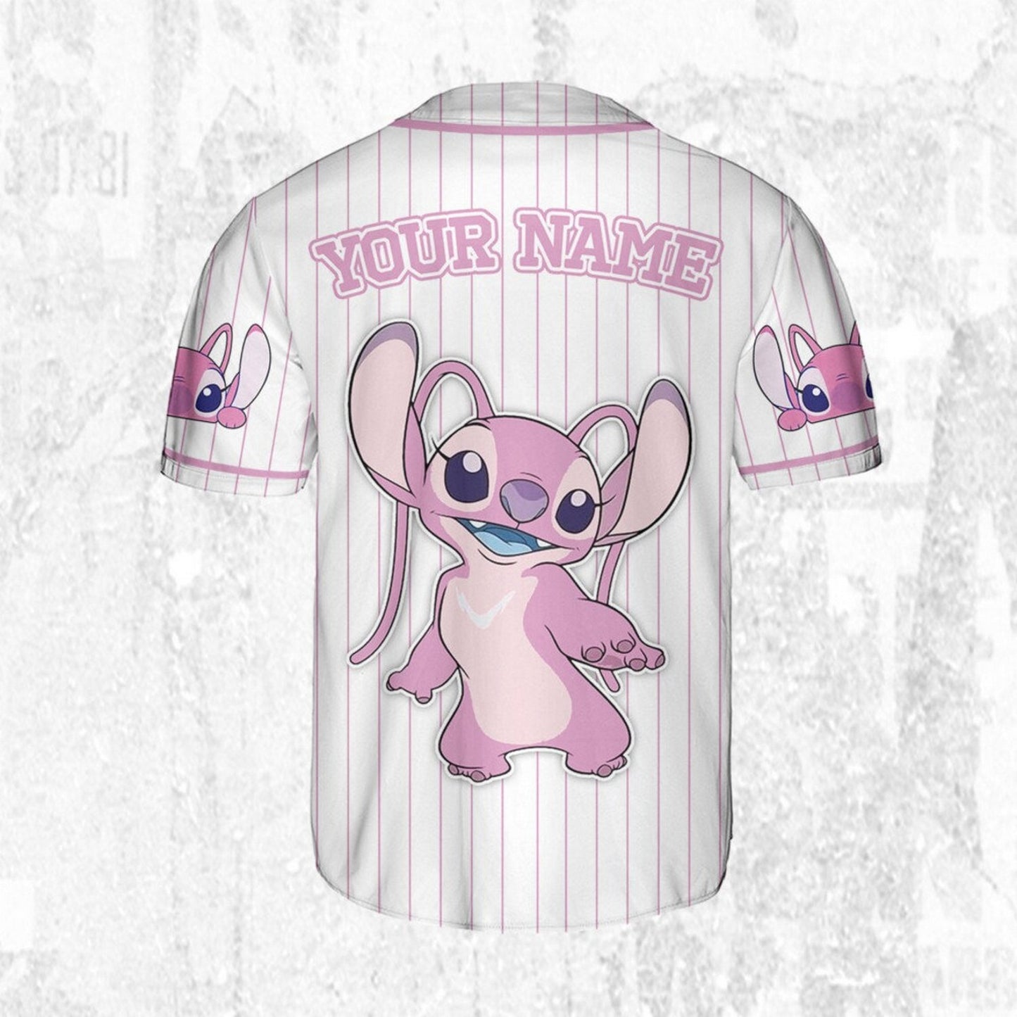 Custom Name Disney Lilo And Stitch Cute Angel Baseball Jersey