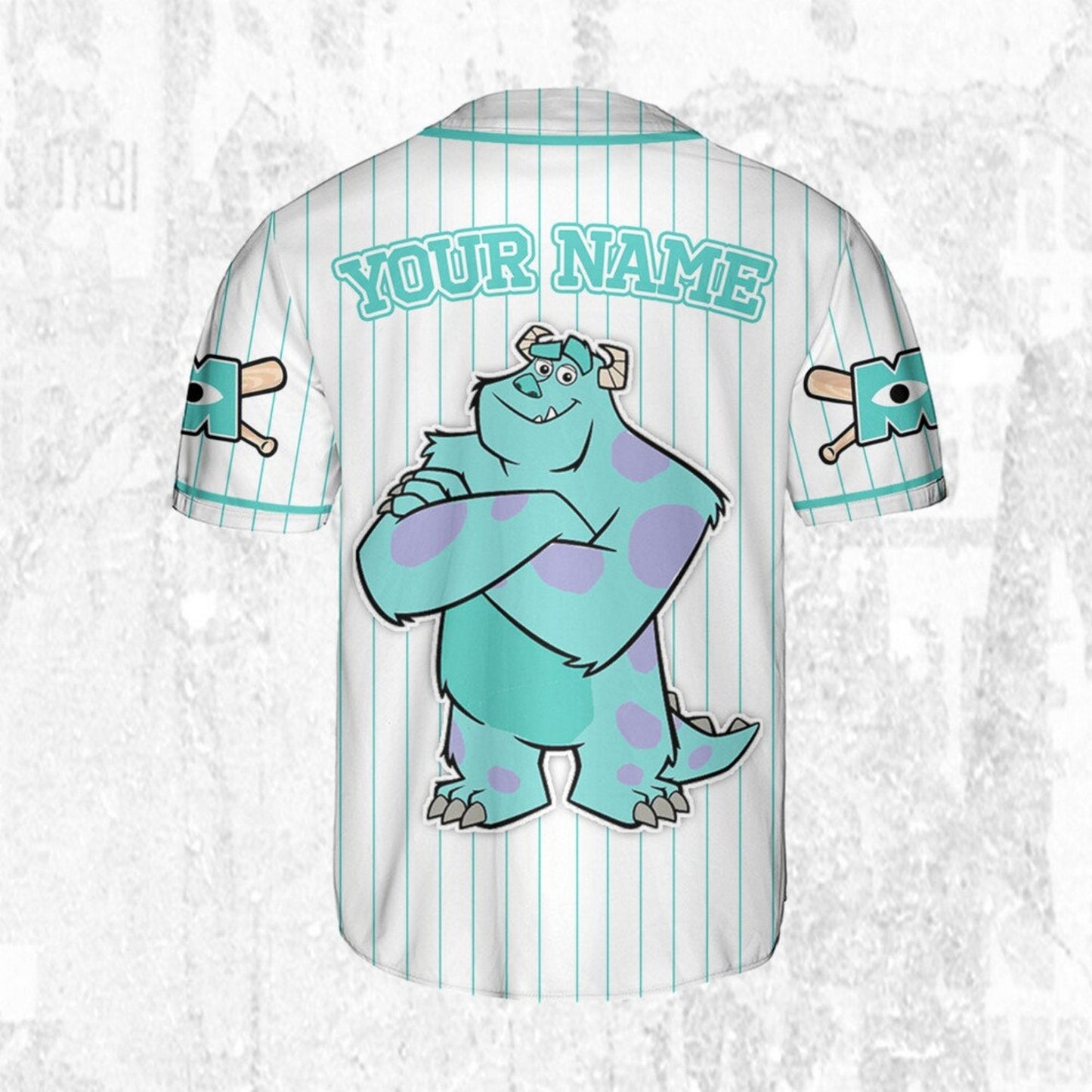 Custom Name Disney Monster Inc James Sullivan Baseball Jersey