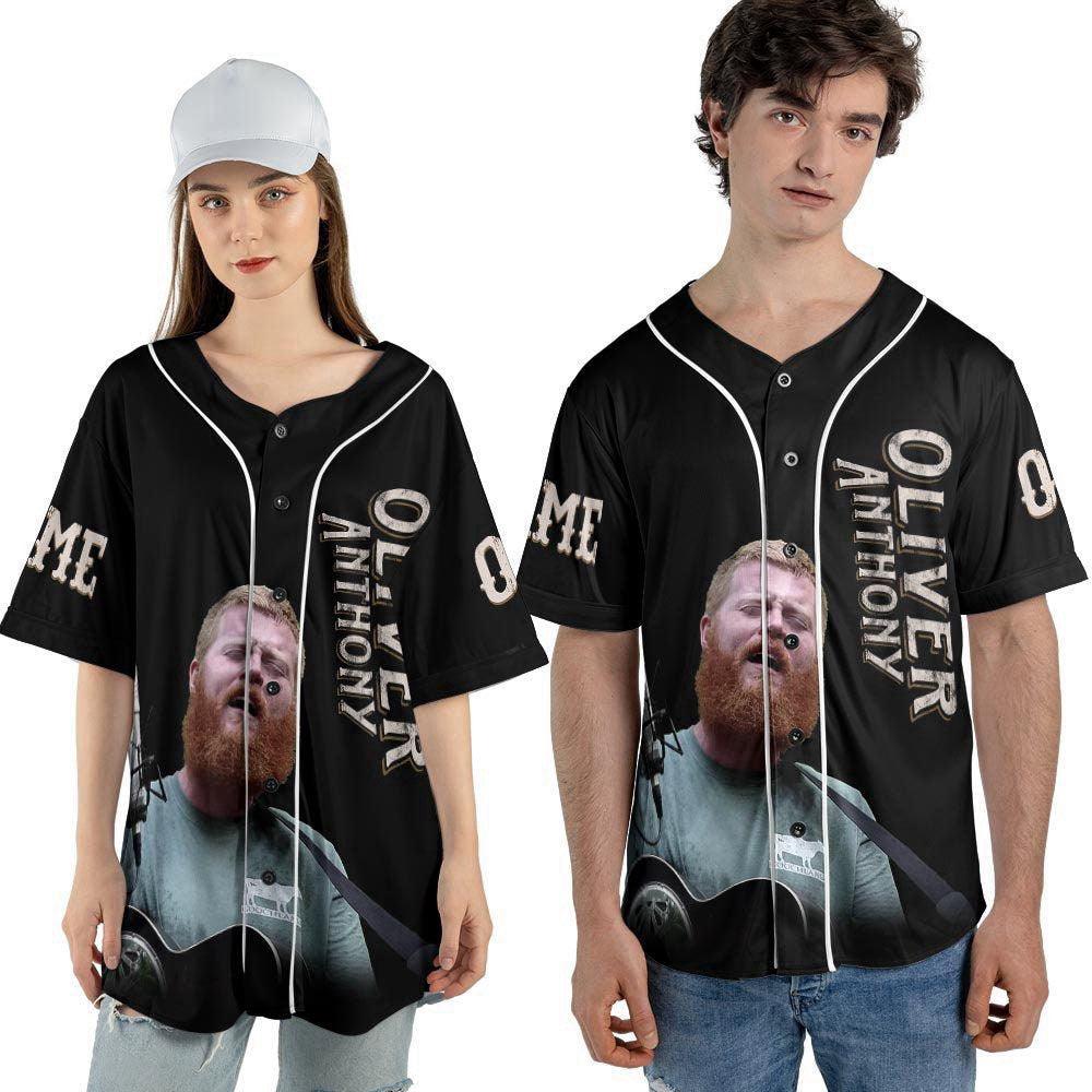 Custom Name Oliver Anthony Baseball Jersey, Rich Men North Of Richmond Country Music Lover - lylyprint.com