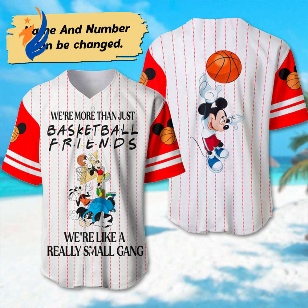 Custom Basketball Friends & Mickey Team Jersey: 3D Printed Shirt - Perfect Basketball Fan Gift - Bafud
