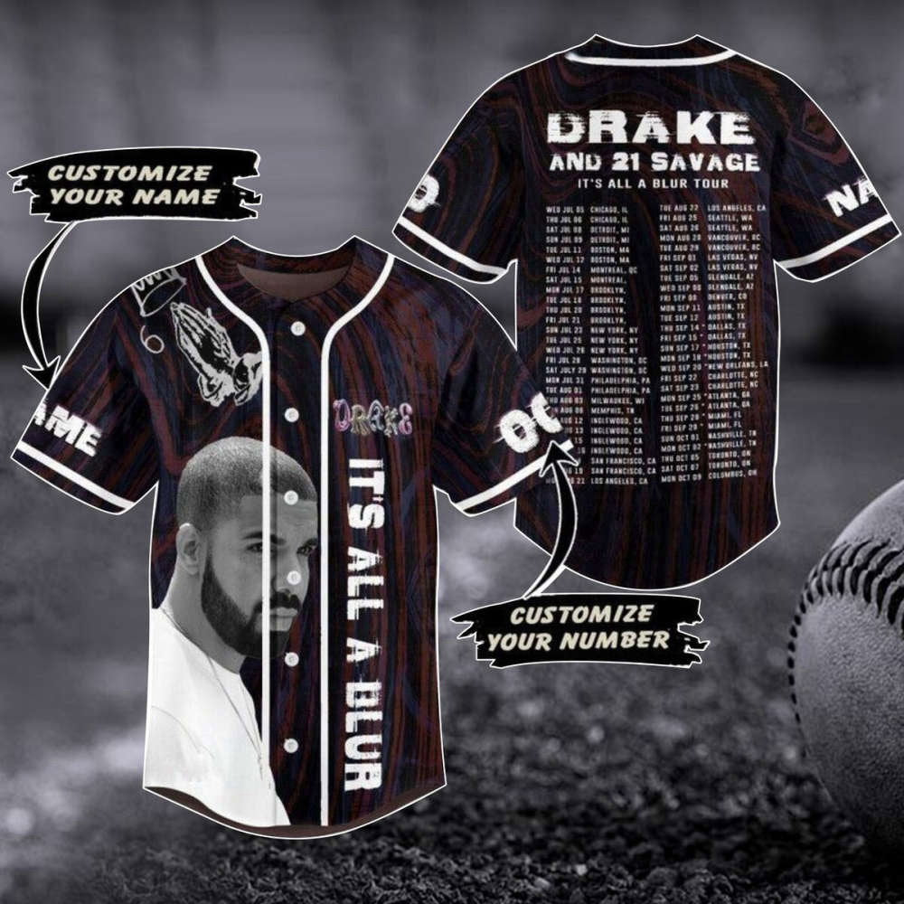 Customized Drake 21 Savage Baseball Jersey - 2023 Music Concert Merch Perfect Gift for Fans - Aopprinter