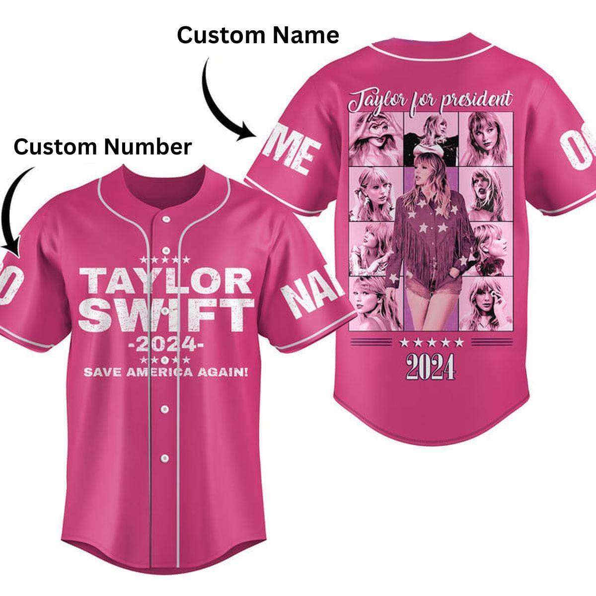 Customized Hot Pink Taylor Swift Music Cool Baseball Jersey