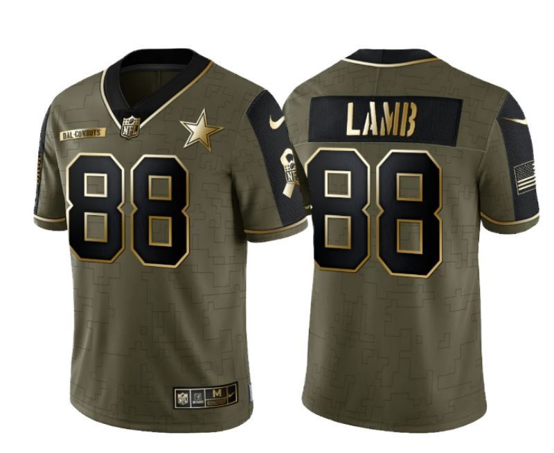 dallas cowboys #88 cee deelamb 21 Salute Gold Text