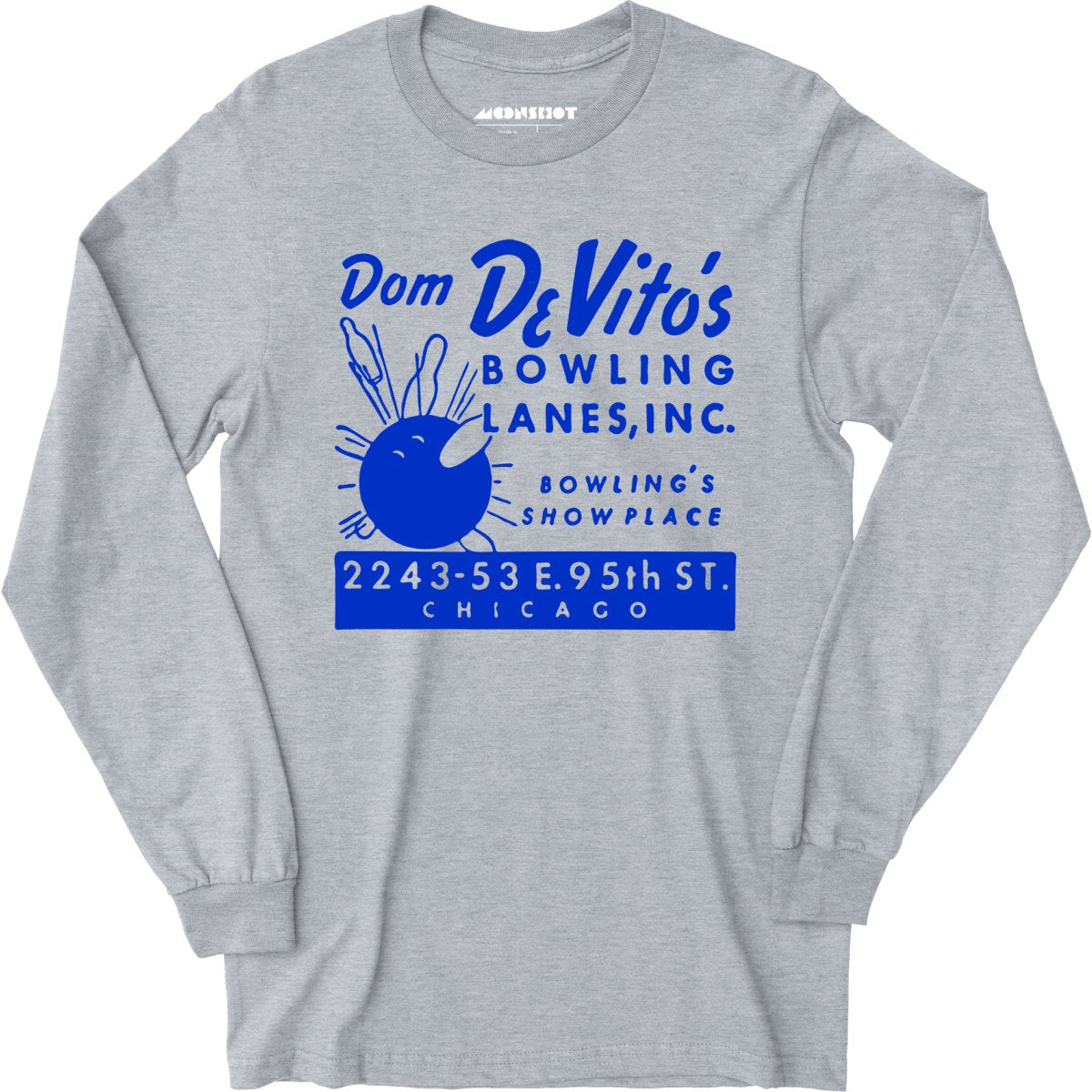 Dom DeVito's - Chicago, IL - Vintage Bowling Alley - Long Sleeve T-Shirt