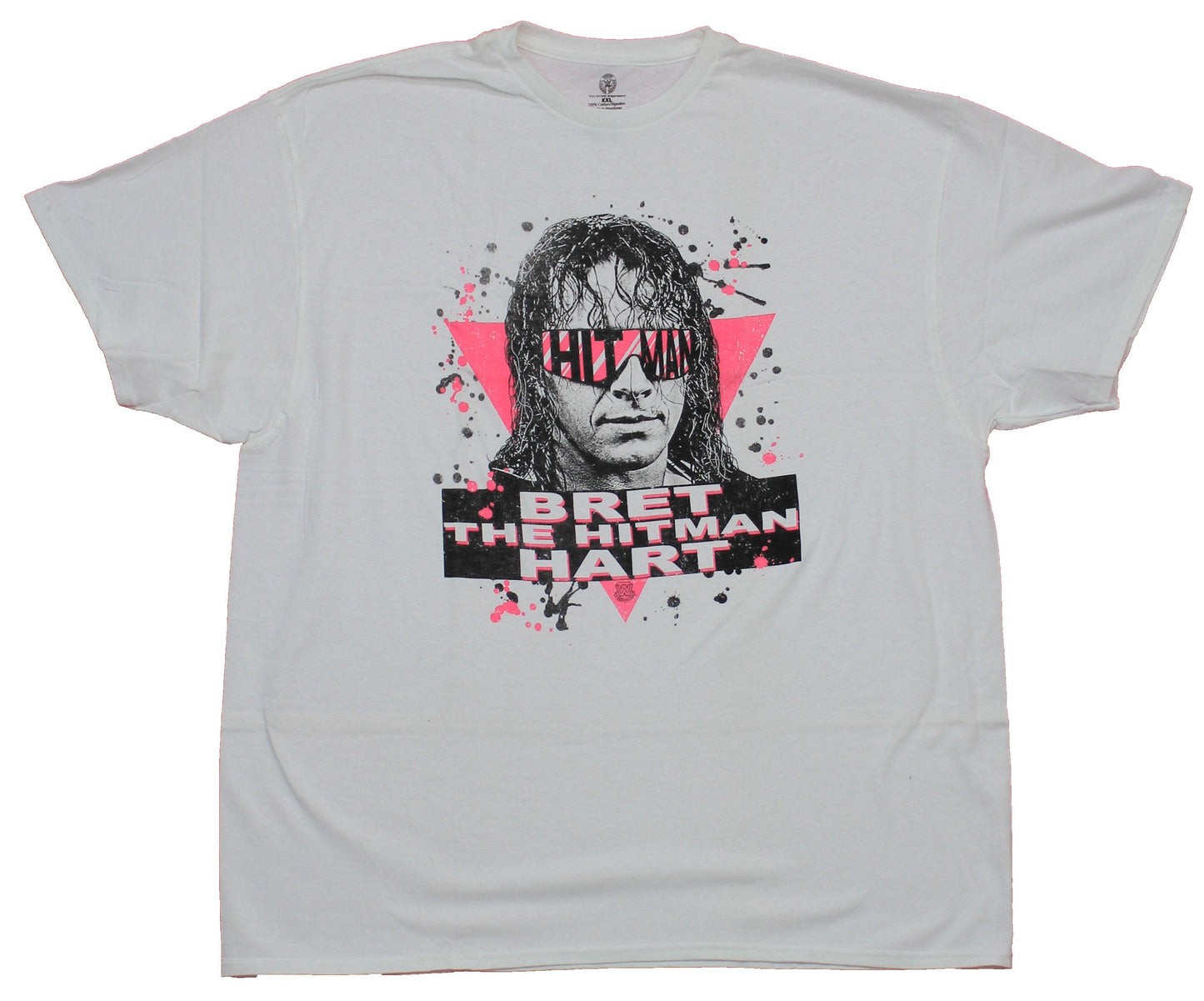 WWE Mens T-Shirt - Bret The Hitman Hart Splattered Glasses Head Shot