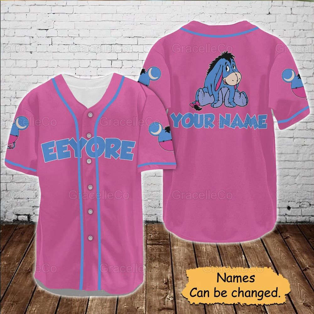 Eeyore Custom Baseball Jersey Shirt, Disney Eeyore Jersey Shirt, Disney Trip Baseball Shirt, Eeyore Donkey Disney Tee, Funny Disney Shirt. - lylyprint.com