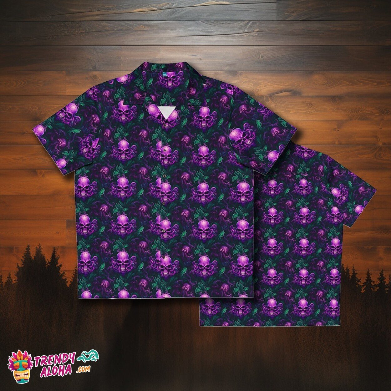 Eldritch Shadows Spooky Horror Men's Tropical Monster Aloha Shirt
