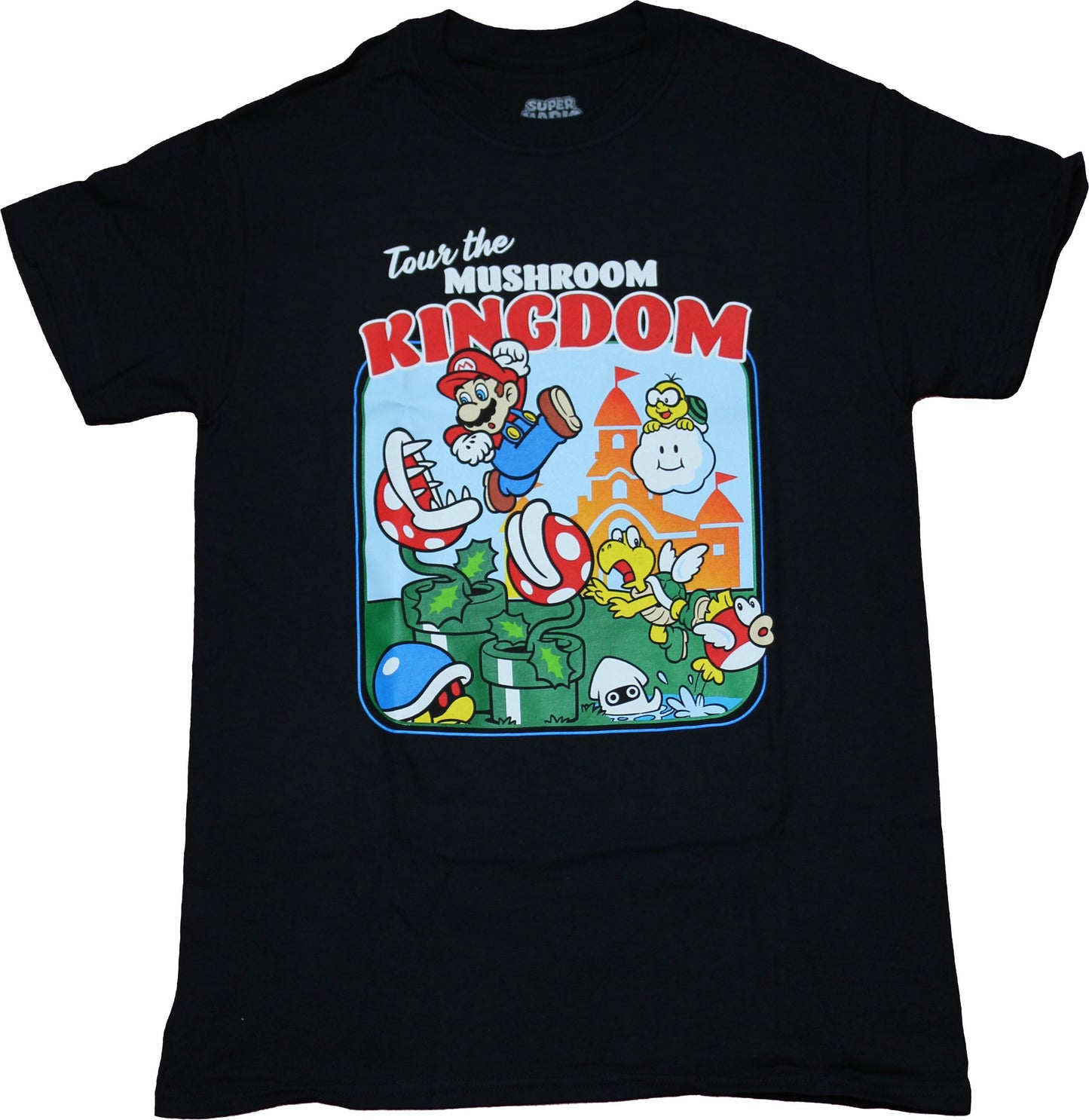 Super Mario Brothers Mens T-Shirt - Tour the Mushroom Kingdom