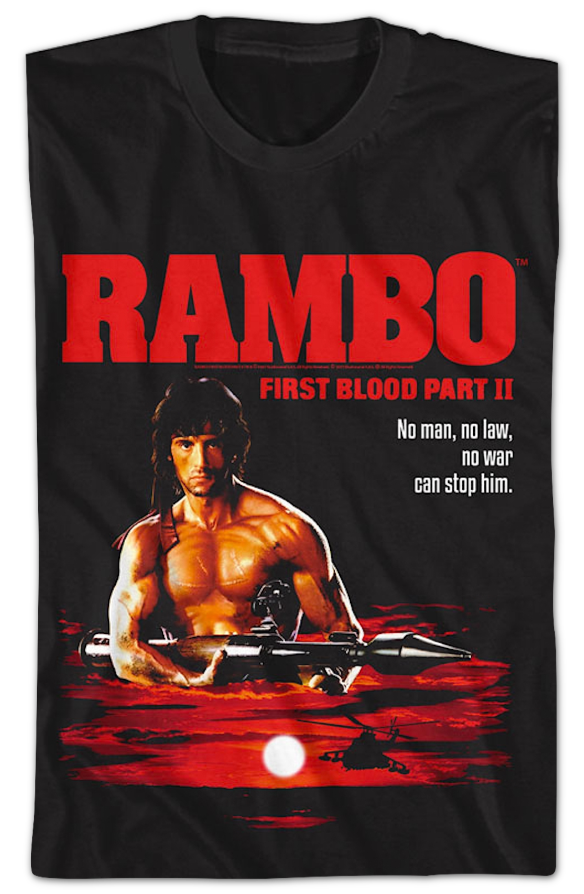 First Blood Part II Tagline Poster Rambo T-Shirt