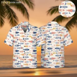 Colorful Tropical Fish Pattern Hawaiian Shirt - Button Down Short Sleeve Aloha Shirt for Men