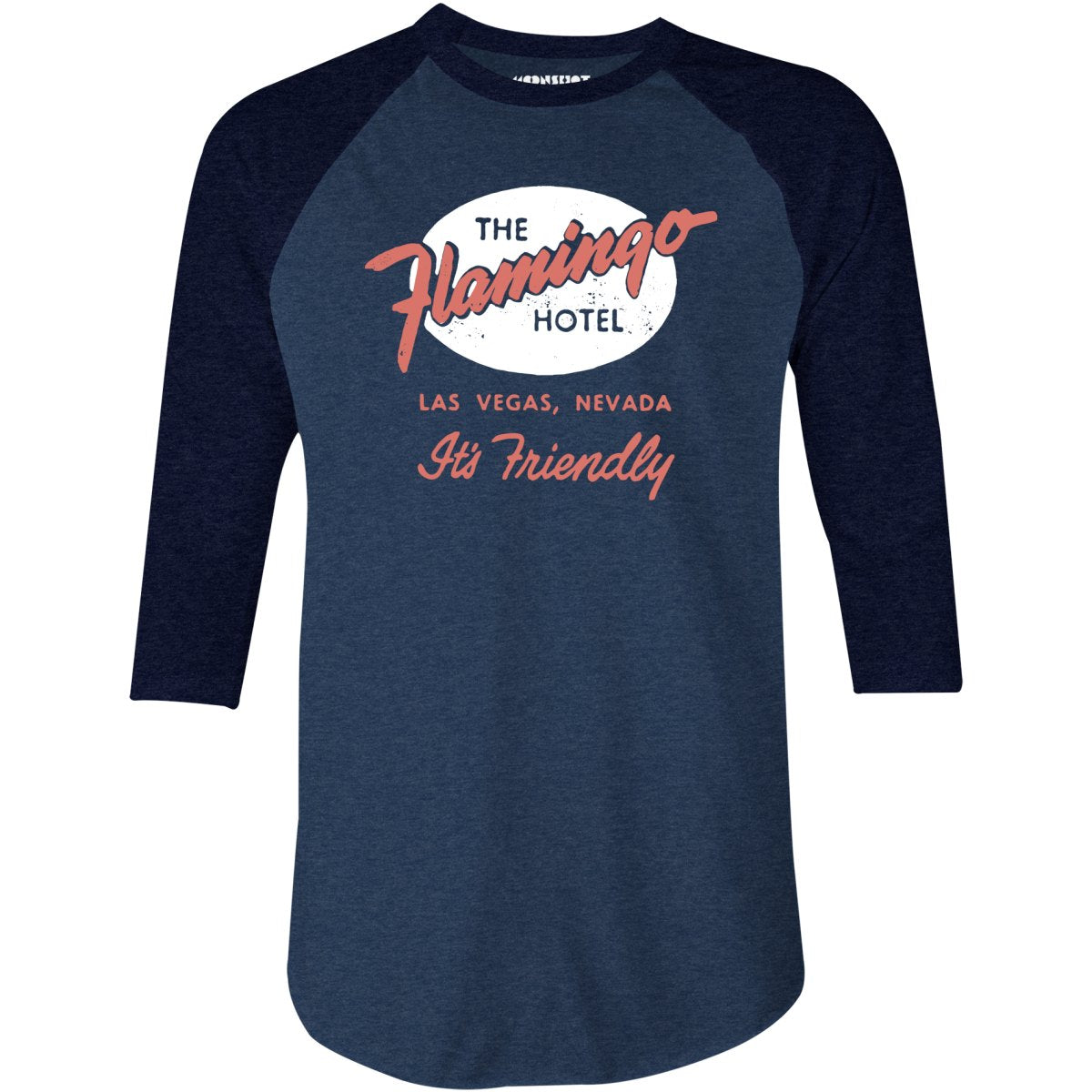 Flamingo Hotel v2 - Vintage Las Vegas - 3/4 Sleeve Raglan T-Shirt