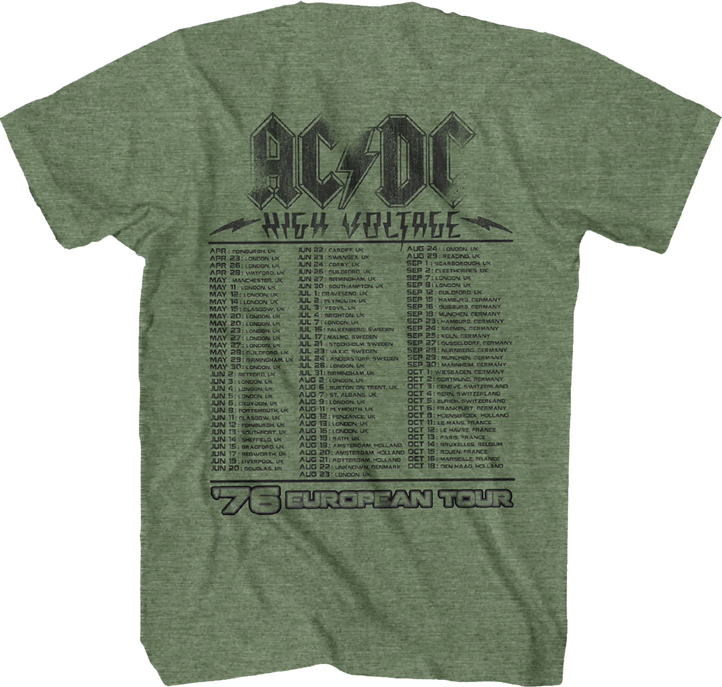 High Voltage European Tour ACDC Shirt