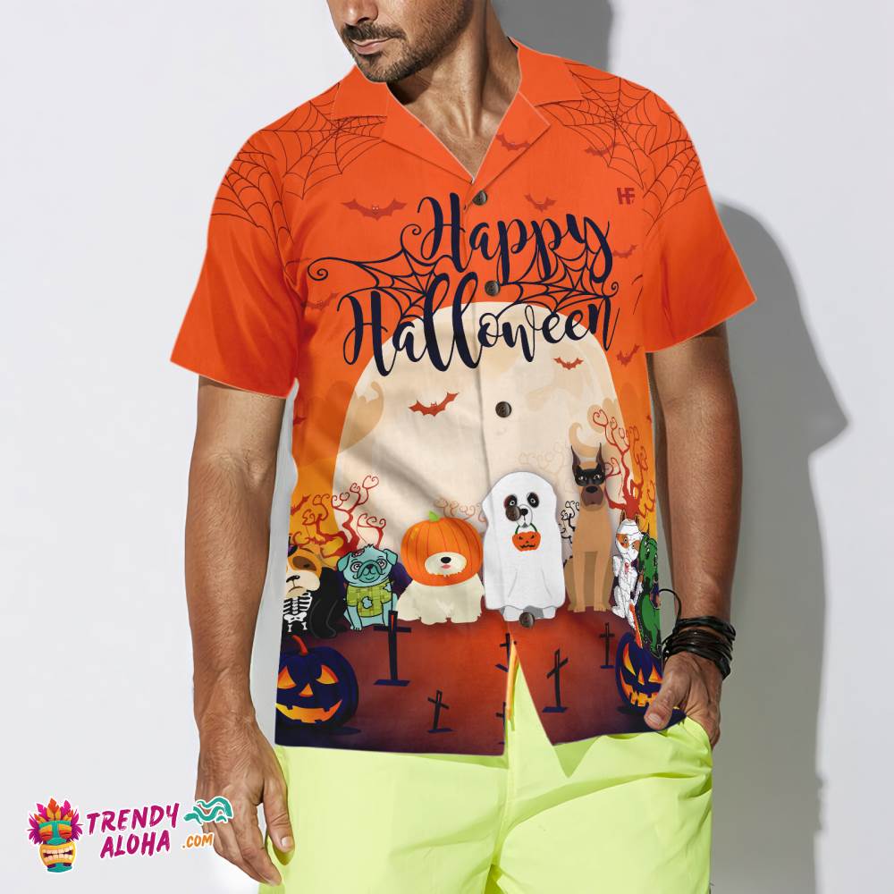 Horror Characters Dogs Halloween Hawaiian Shirt, Unique Halloween Shirt For Men And Women