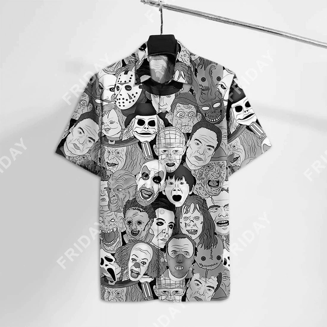 Horror Trendy Hawaiian Shirt Scariest Horror Movie Villains Hawaii Tshirt Cool Amazing Horror Aloha Shirt
