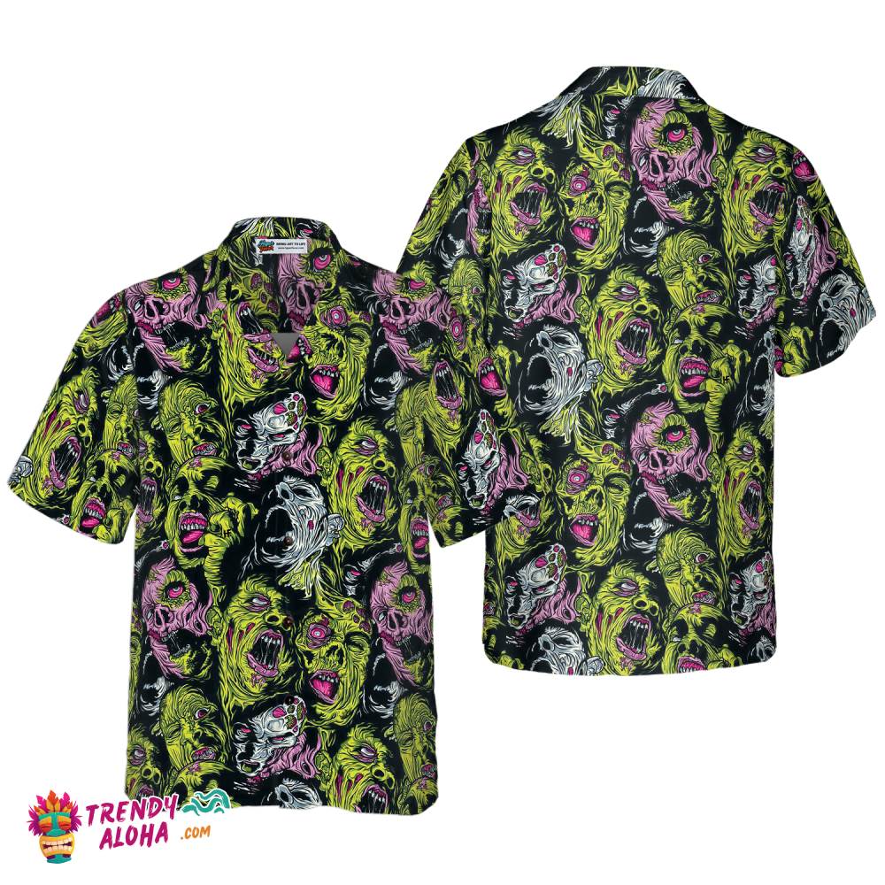 Horror Zombie Head Hawaiian Shirt