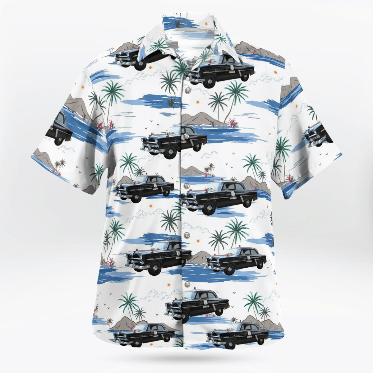 Houston, Texas, Houston Police Department 1952 Ford Customline Patrol Car Hawaiian Shirt
