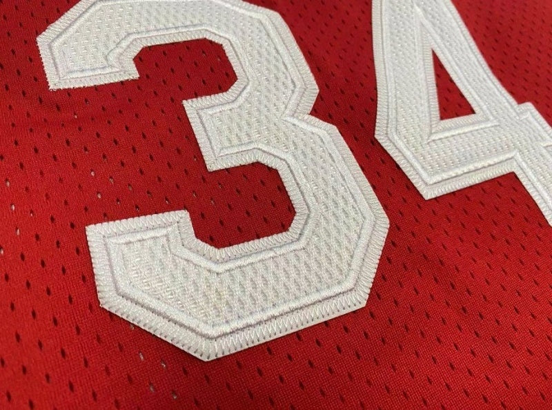 houston rockets #34 hakeem olajuwon Rockets 34 Olajuwon Retro Red Jersey Style 6